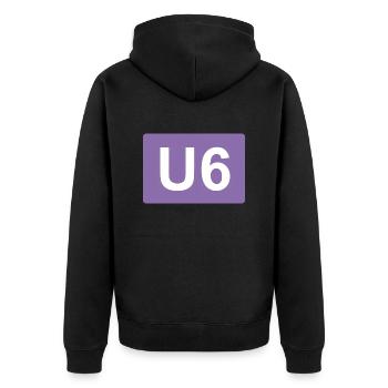Berlin métro U6 - Veste à capuche bio Premium Unisexe - noir - Dos - Nico (187cm)