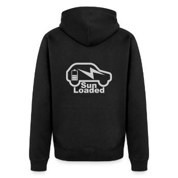 e-car, e-mobility, electric car, zoe, EV-driver, - Unisex Premium Organic Zip Hoodie - black - Back - Nico (187cm)