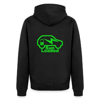 e-car, e-mobility, electric car, zoe, EV-driver, - Unisex Premium Organic Zip Hoodie - black - Back - Nico (187cm)