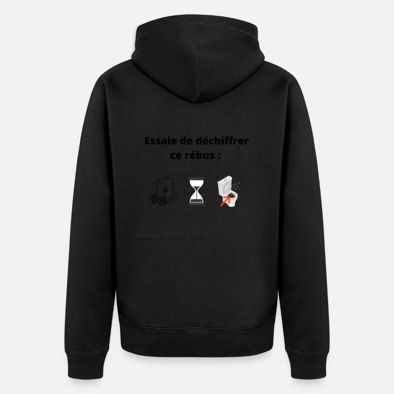 je t'emmerde rébus - Veste à capuche bio Premium Unisexe - noir