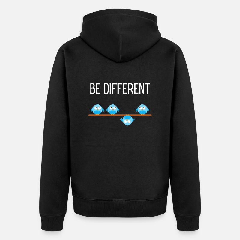 Be different Vogel Birds - Veste à capuche bio Premium Unisexe - noir