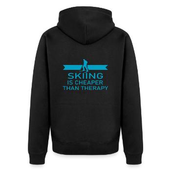 Ski Skiing Après-Ski - Unisex Premium Organic Zip Hoodie - black - Back - Nico (187cm)