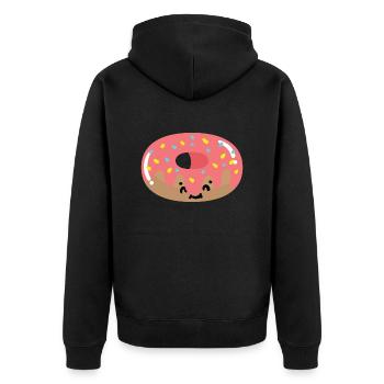 Beignet kawaii - Veste à capuche bio Premium Unisexe - noir - Dos - Nico (187cm)