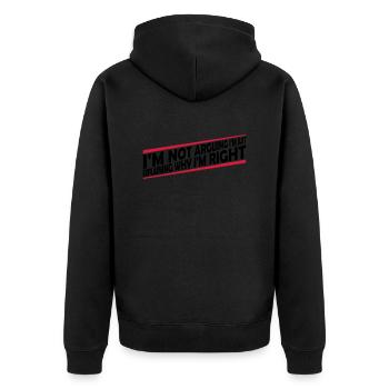 I m not arguing - Unisex Premium Organic Zip Hoodie - black - Back - Nico (187cm)