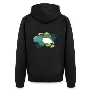 Clouds - Unisex Premium Bio Zip Hoodie - Schwarz - Hinten - Nico (187cm)