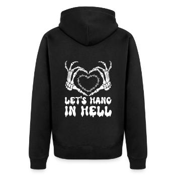 let's stay in hell heart humor halloween - Unisex Premium Organic Zip Hoodie - black - Back - Nico (187cm)