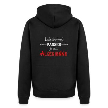 laisser moi passer je suis algérienne humour - Veste à capuche bio Premium Unisexe - noir - Dos - Nico (187cm)