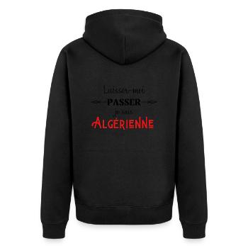 laisser moi passer je suis algérienne humour - Veste à capuche bio Premium Unisexe - noir - Dos - Nico (187cm)