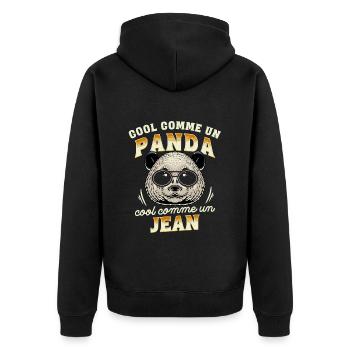 Cool Comme Un Panda, Cool Comme Un Jean - Veste à capuche bio Premium Unisexe - noir - Dos - Nico (187cm)