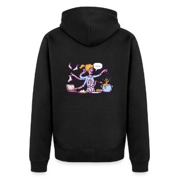 Maman qui travaille dur - Jack of all trades Mama - Veste à capuche bio Premium Unisexe - noir - Dos - Nico (187cm)
