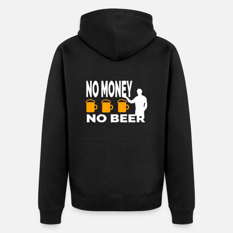 Bier - Unisex Premium Bio Zip Hoodie - Schwarz