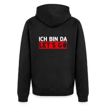 Dicton de parti - Veste à capuche bio Premium Unisexe - noir - Dos - Nico (187cm)