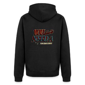 funny quote antiviral beard funny daddy bear - Unisex Premium Bio Zip Hoodie - Schwarz - Hinten - Nico (187cm)