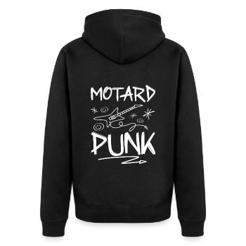 Fan De Motos Motard Punk Rock - Veste à capuche bio Premium Unisexe - noir - Dos - Nico (187cm)