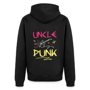 Uncle Punk Rock - Unisex Premium Organic Zip Hoodie - black - Back - Nico (187cm)