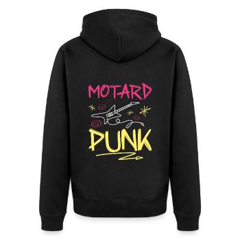 Fan De Motos Motard Punk Rock - Veste à capuche bio Premium Unisexe - noir - Dos - Nico (187cm)