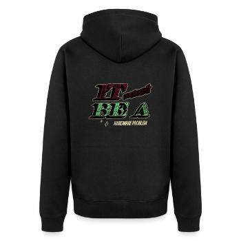 awesome health informatics specialist clothing - Unisex Premium Bio Zip Hoodie - Schwarz - Hinten - Nico (187cm)