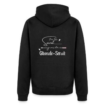 Je vais être grande sœur - Veste à capuche bio Premium Unisexe - noir - Dos - Nico (187cm)