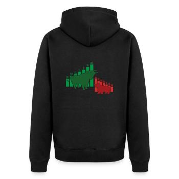 Bullish, Bearish… Buy and hold - Unisex Premium Bio Zip Hoodie - Schwarz - Hinten - Nico (187cm)