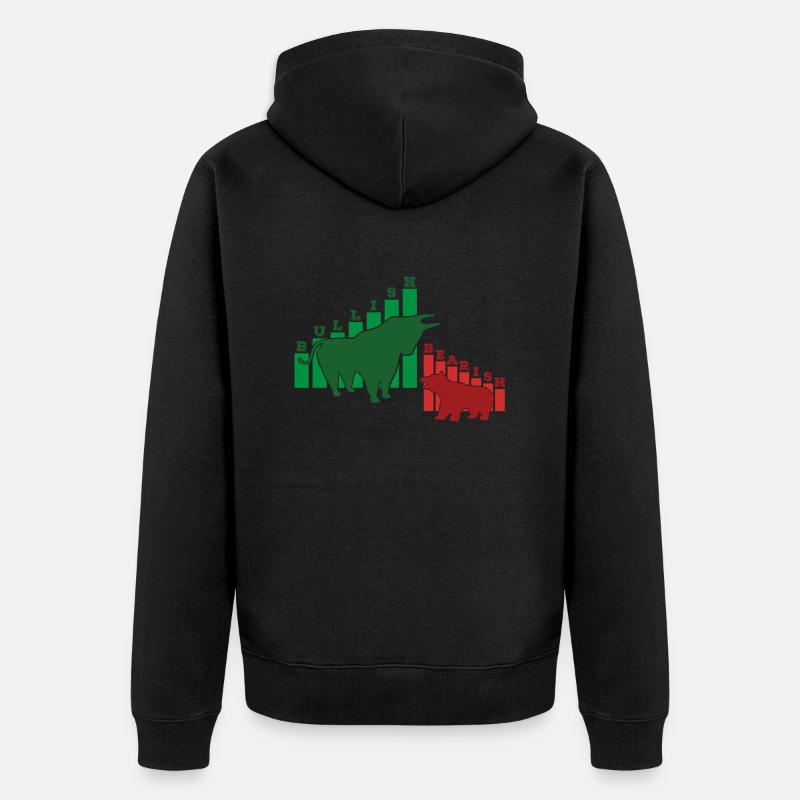 Haussier, Baissier... Acheter et conserver - Veste à capuche bio Premium Unisexe - noir