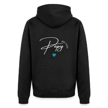 Bientôt papy - Veste à capuche bio Premium Unisexe - noir - Dos - Nico (187cm)