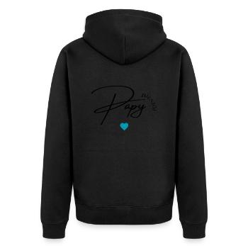 Bientôt papy - Veste à capuche bio Premium Unisexe - noir - Dos - Nico (187cm)