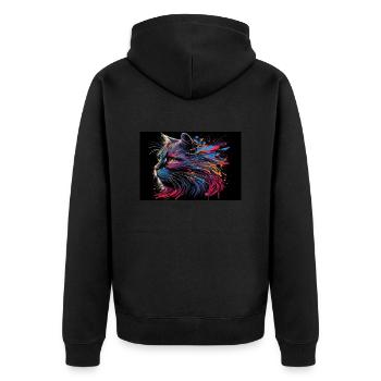 Couleur de l’illustration de chat - Veste à capuche bio Premium Unisexe - noir - Dos - Nico (187cm)