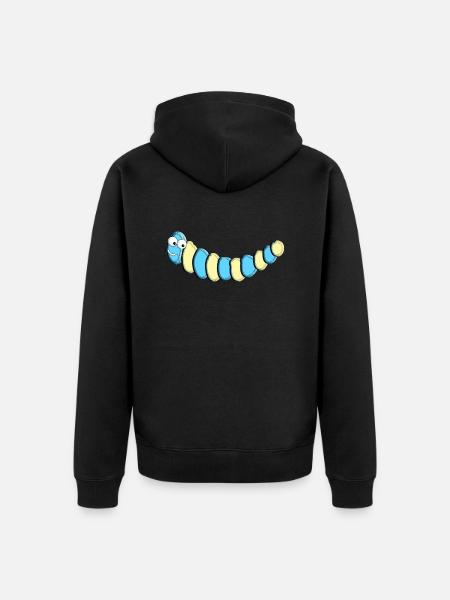 Wurm 1 - Unisex Premium Bio Zip Hoodie - Schwarz
