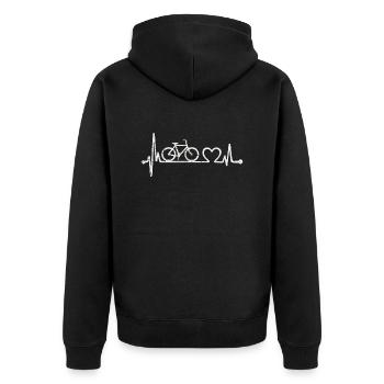 Bicycle Heartbeat - Unisex Premium Organic Zip Hoodie - black - Back - Nico (187cm)