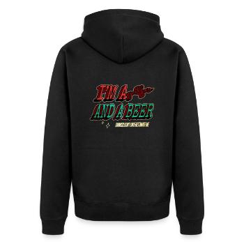 golf shirt present idea girlsgolfgift golfdecor - Unisex Premium Bio Zip Hoodie - Schwarz - Hinten - Nico (187cm)