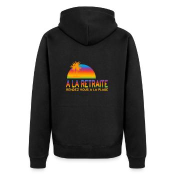 La retraite a la plage - Veste à capuche bio Premium Unisexe - noir - Dos - Nico (187cm)