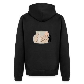 Tinte färbt Kekse - Unisex Premium Bio Zip Hoodie - Schwarz - Hinten - Nico (187cm)
