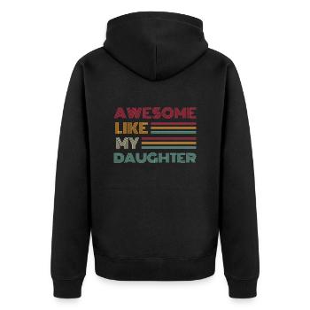 Génial comme ma fille - Veste à capuche bio Premium Unisexe - noir - Dos - Nico (187cm)