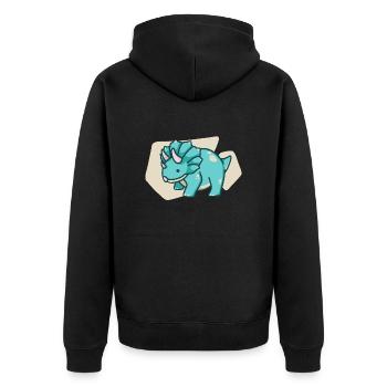 hugadino Triceratops, dino, cute dinosaur - Unisex Premium Organic Zip Hoodie - black - Back - Nico (187cm)