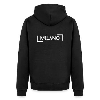 Milano Milan Mailand - Unisex Premium Organic Zip Hoodie - black - Back - Nico (187cm)
