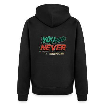 Statement wood carpenter saw arboriculture - Unisex Premium Organic Zip Hoodie - black - Back - Nico (187cm)