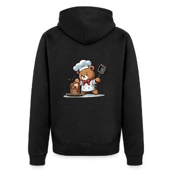 Crêpes de l’ours en peluche - Veste à capuche bio Premium Unisexe - noir - Dos - Nico (187cm)