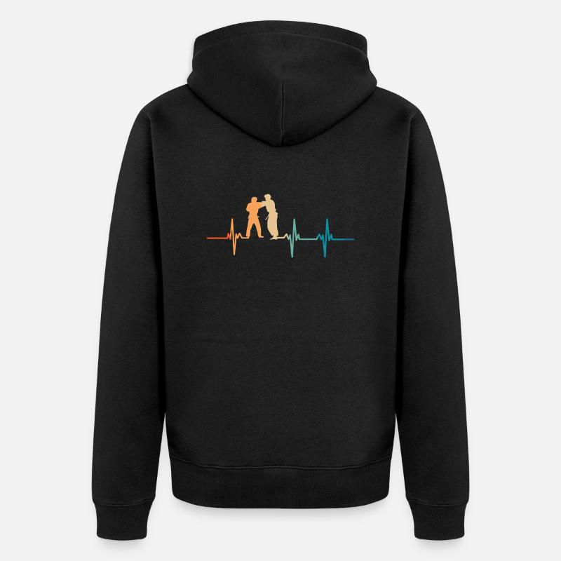 Battement de cœur judo - Veste à capuche bio Premium Unisexe - noir
