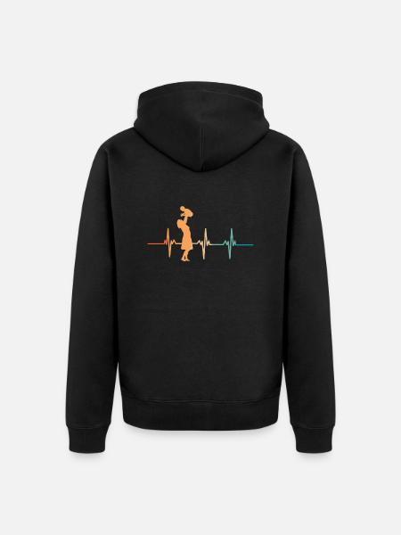 Herzschlag Mama - Unisex Premium Bio Zip Hoodie - Schwarz