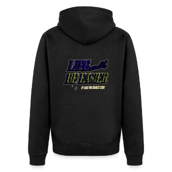 profession computer science - Unisex Premium Bio Zip Hoodie - Schwarz - Hinten - Nico (187cm)