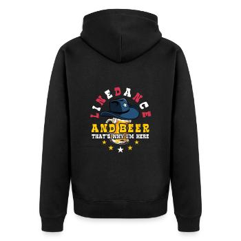 Linedance and Beer - Country Fan - Gift - Unisex Premium Organic Zip Hoodie - black - Back - Nico (187cm)