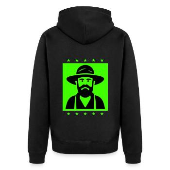 Agriculteur Silhouette de fermier - Veste à capuche bio Premium Unisexe - noir - Dos - Nico (187cm)