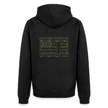 Armée, Guerre, Militaire, Uniforme, Force, Soldat Camouflage - Veste à capuche bio Premium Unisexe - noir - Dos - Nico (187cm)