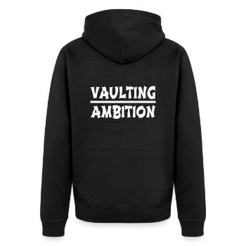 cool sport pole vault statement sport - Unisex Premium Bio Zip Hoodie - Schwarz - Hinten - Nico (187cm)