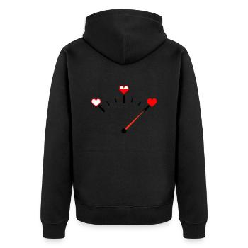 Baromètre d’amour Jauge de carburant Heart Love - Veste à capuche bio Premium Unisexe - noir - Dos - Nico (187cm)