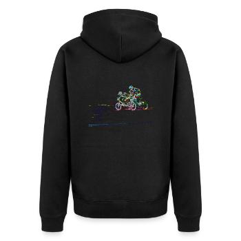 BMX - Unisex Premium Bio Zip Hoodie - Schwarz - Hinten - Nico (187cm)