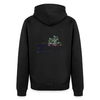 BMX - Unisex Premium Bio Zip Hoodie - Schwarz - Hinten - Nico (187cm)