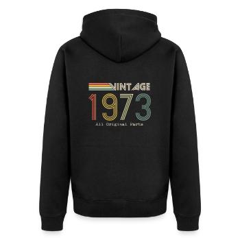 Épique et Légendaire né en 1973 : 51e anniversaire - Veste à capuche bio Premium Unisexe - noir - Dos - Nico (187cm)