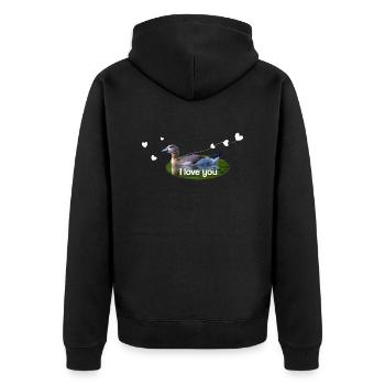 I love you - Unisex Premium Bio Zip Hoodie - Schwarz - Hinten - Nico (187cm)