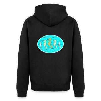 Sea horse - Unisex Premium Organic Zip Hoodie - black - Back - Nico (187cm)